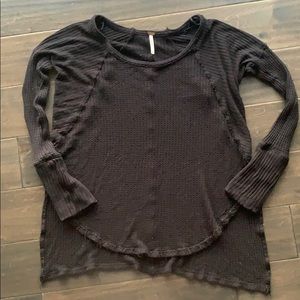 Free People Black Long sleeve Top